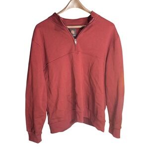 Mountain and Isles Mens Quarter Zip Pullover Sweatshirt Red XL Athletic Casual